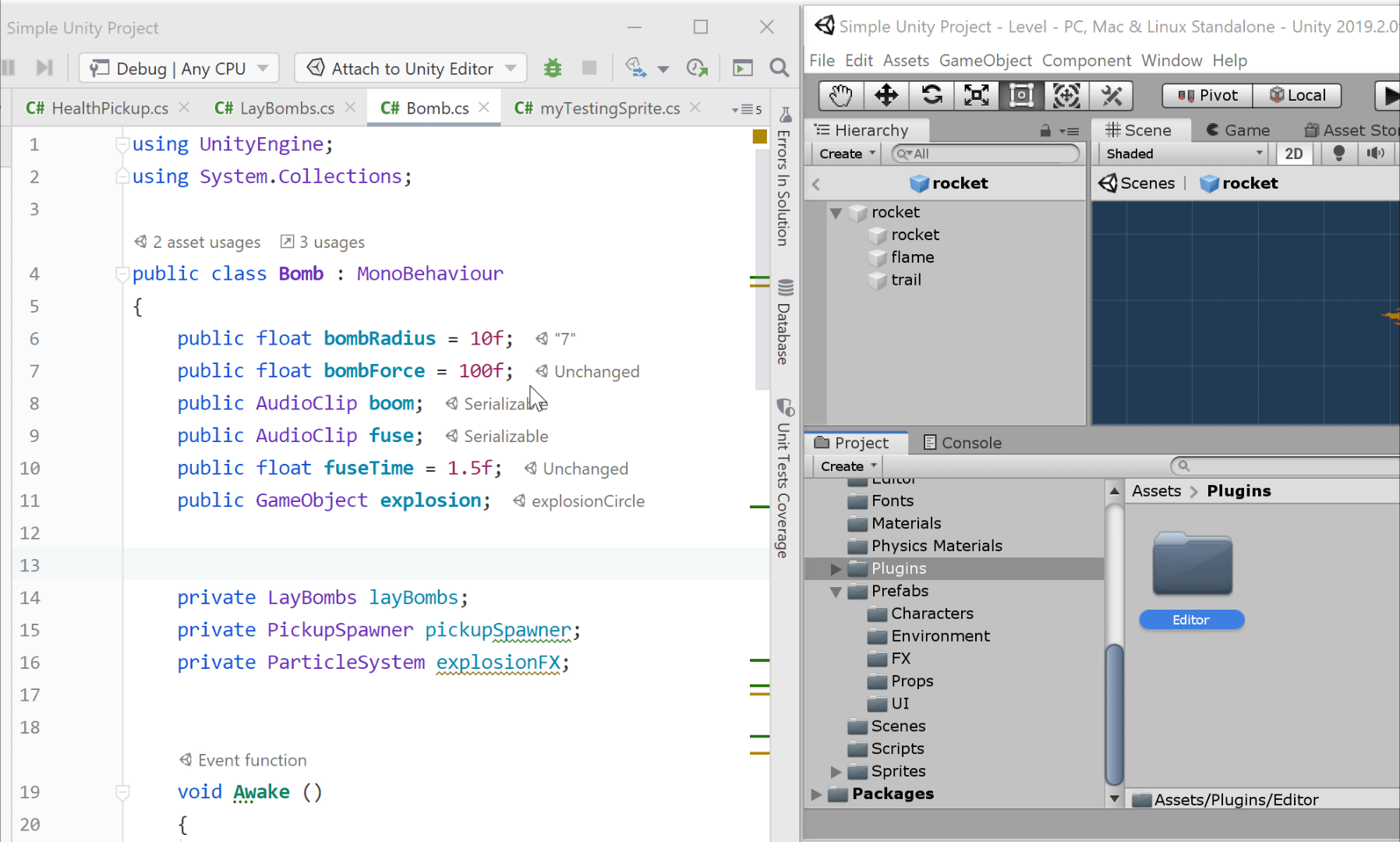 可以配置Code Vision Unity 支持