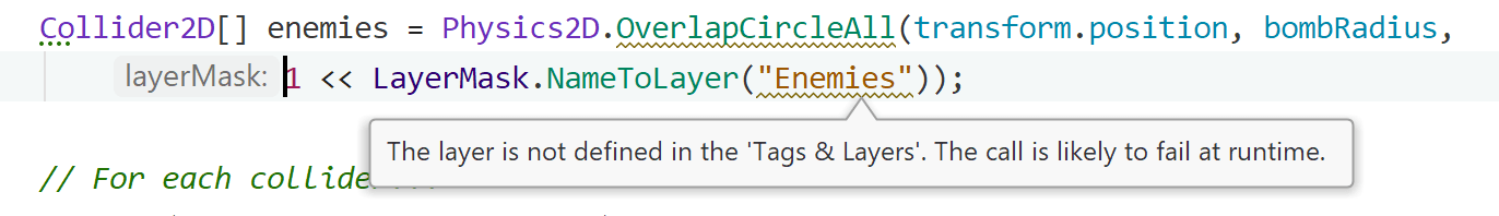 Unity 未知层警告