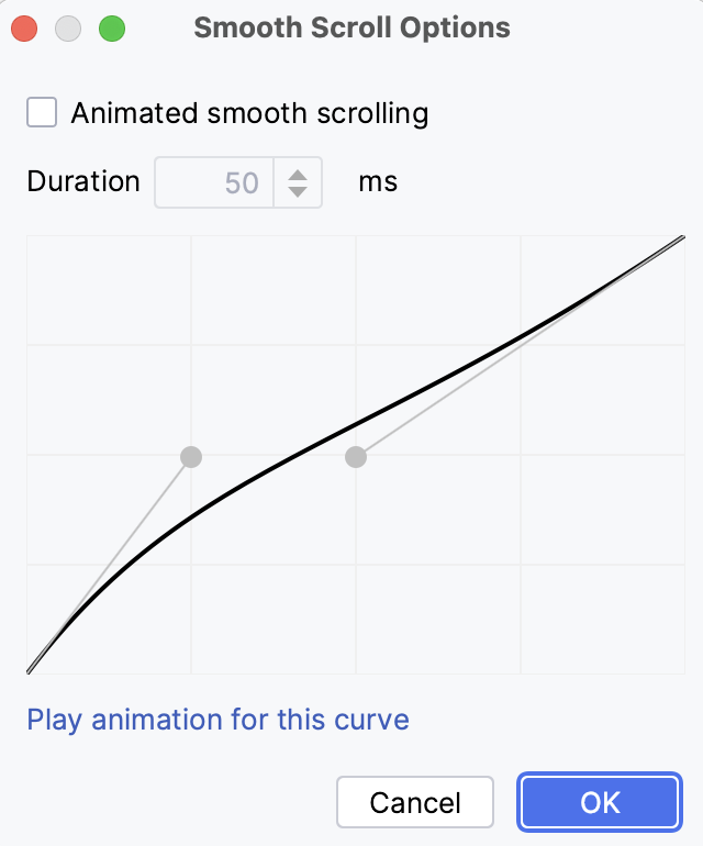 Smooth Scroll Options dialog Smooth Scroll Options dialog