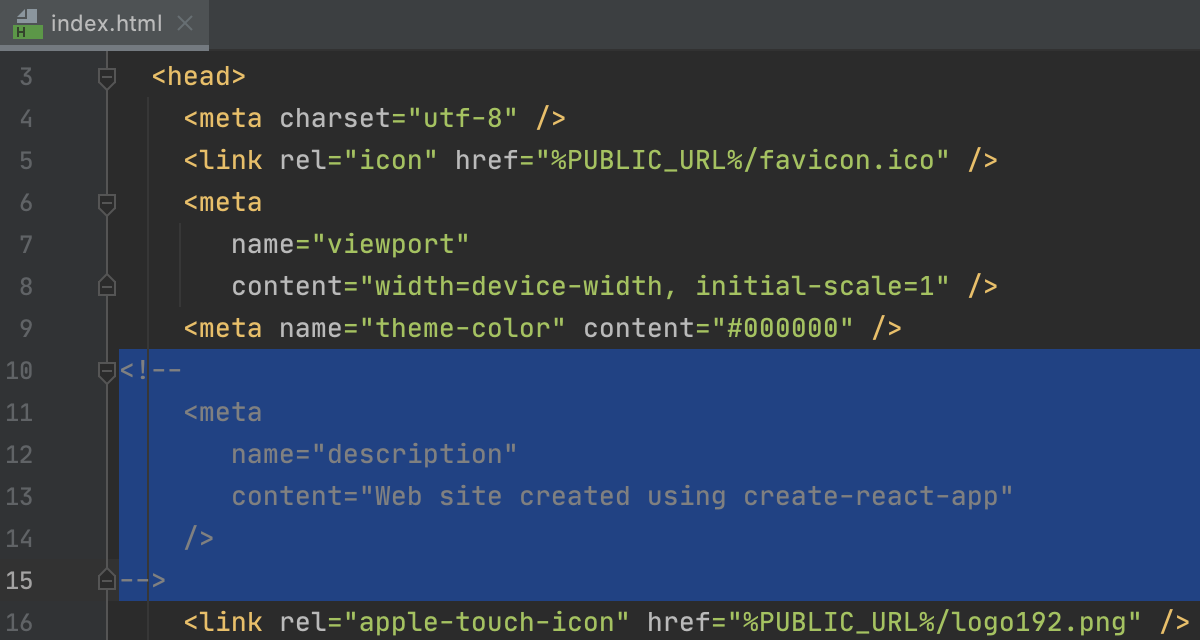 在第一列的块注释已打开 在第一列的块注释已打开