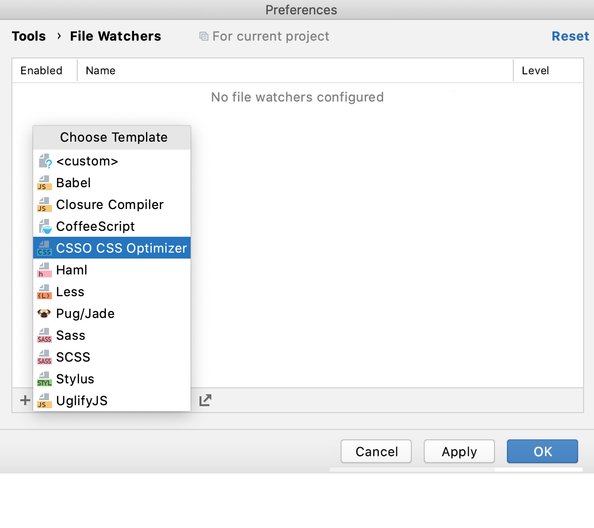 创建 CSSO 监视器:点击 Add 并选择模板 创建 CSSO 监视器:点击 Add 并选择模板