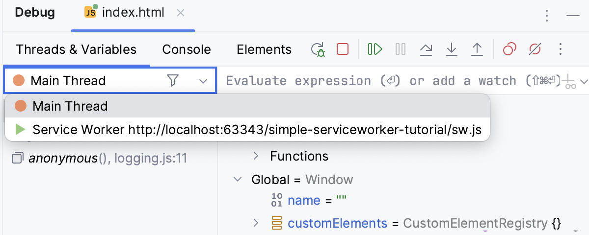 调试 Service Workers