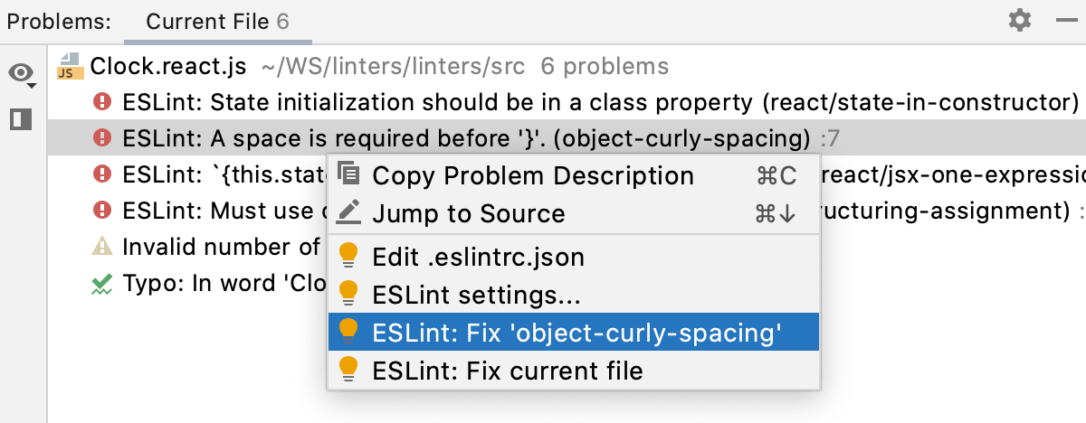 "问题"工具窗口：修复一个问题