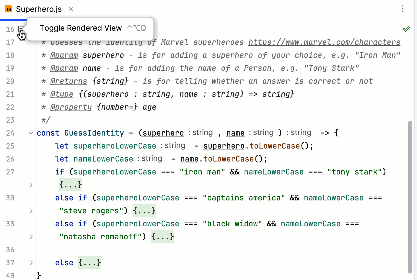 为 JSDoc 注释渲染视图