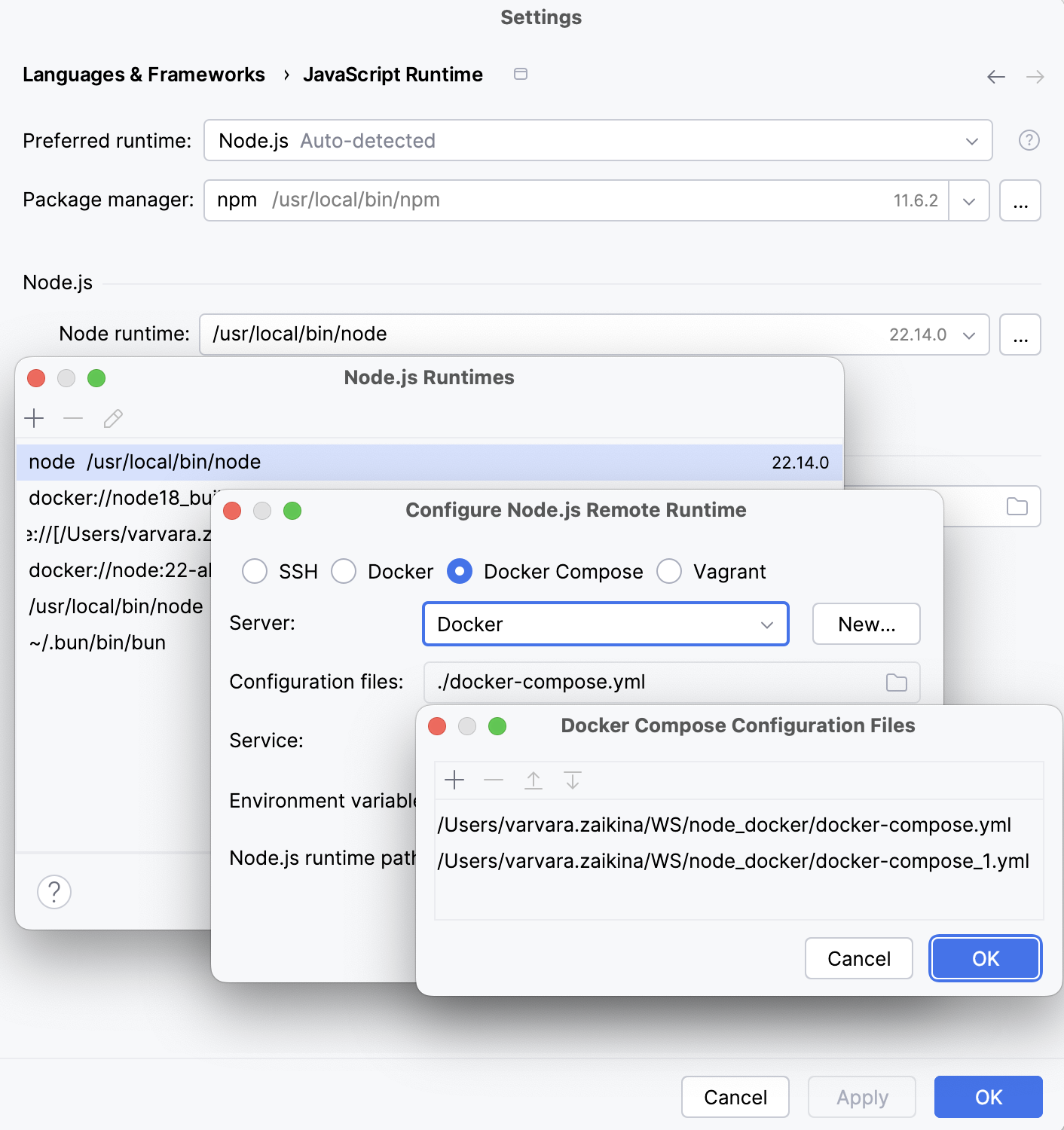 通过 Docker Compose 配置 Node.js 运行时：配置文件