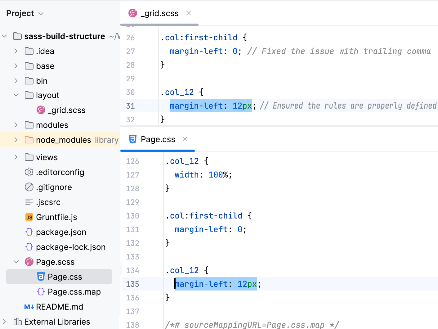 SCSS 文件监视器：生成的 CSS 文件