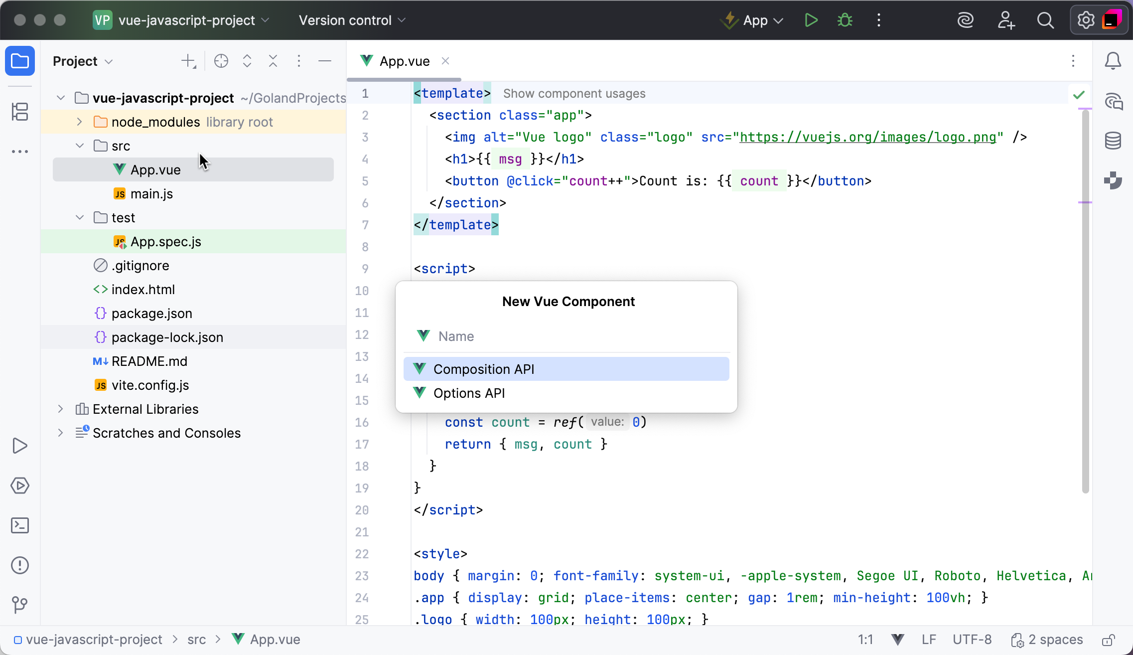 创建一个 Vue.js 组件