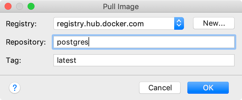 The Pull Image dialog The Pull Image dialog
