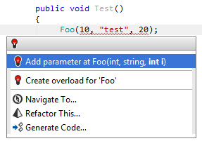 Applying the Change Signature refactoring inline from a method usage Applying the Change Signature refactoring inline from a method usage