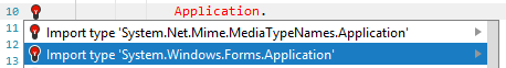 JetBrains Rider: choosing a namespace to import JetBrains Rider: choosing a namespace to import