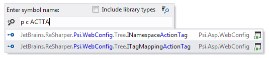 JetBrains Rider: Go to symbol. Using spaces to separate parts of a fully-qualified symbol name JetBrains Rider: Go to symbol. Using spaces to separate parts of a fully-qualified symbol name