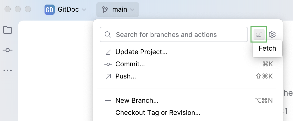 Fetch icon in VCS widget Fetch icon in VCS widget