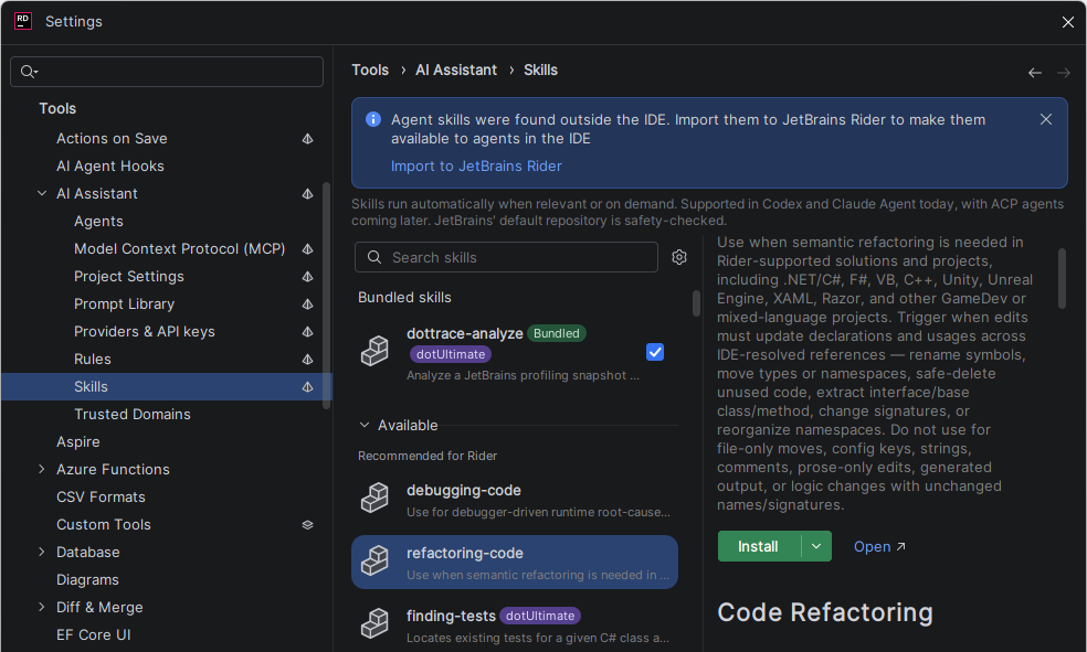 JetBrains Rider: .NET skills for AI agents JetBrains Rider: .NET skills for AI agents