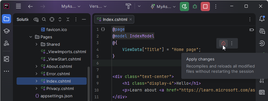 JetBrains Rider: Hot reload JetBrains Rider: Hot reload