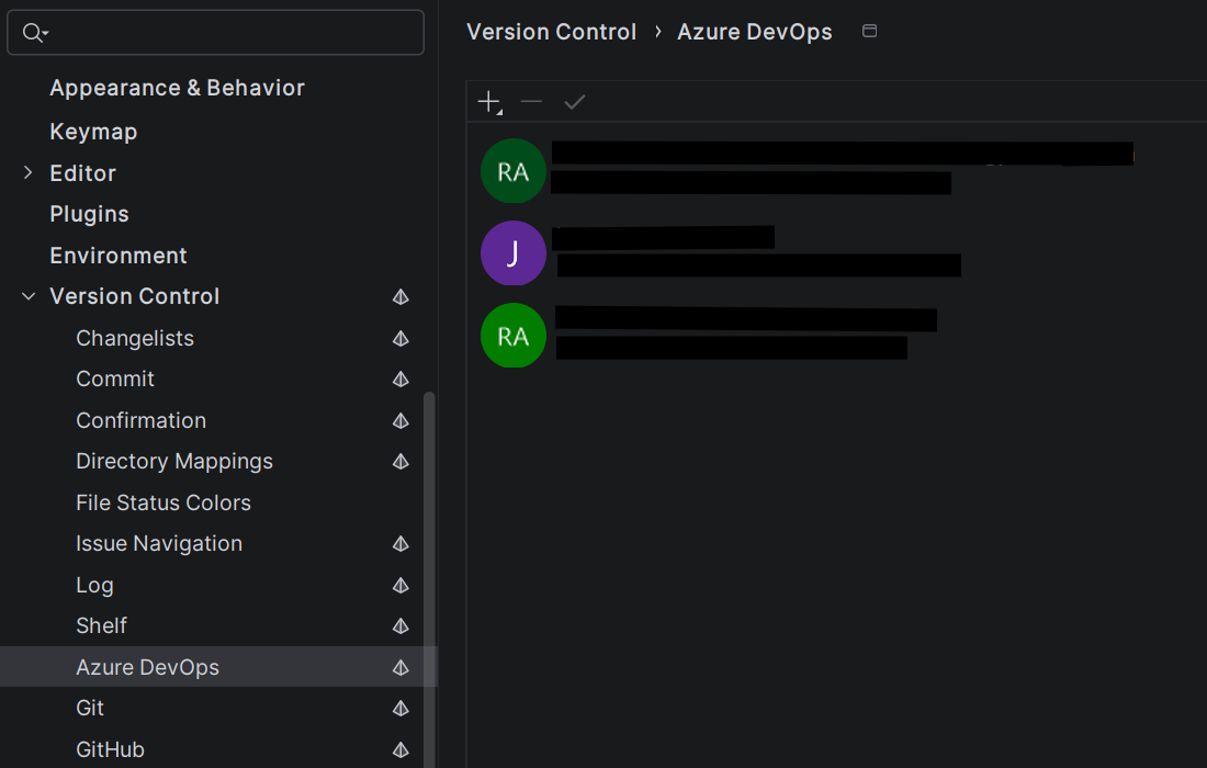 JetBrains&nbsp;Rider: Azure DevOps accounts