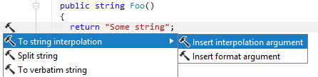 JetBrains&nbsp;Rider：将简单字符串转换为字符串插值