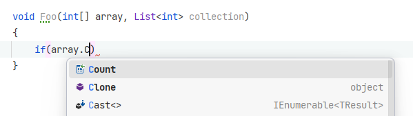 Completing mistyped Count property for an array Completing mistyped Count property for an array