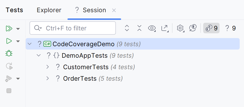 Unit test session Unit test session