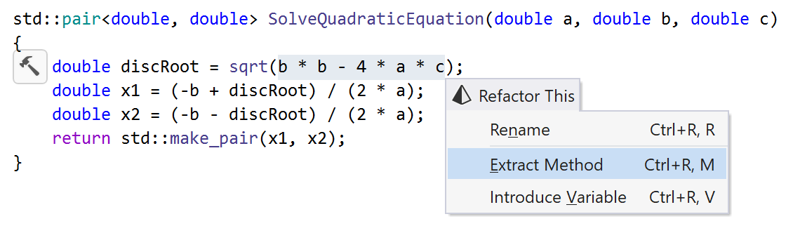 C++ 中提取方法：选择表达式
