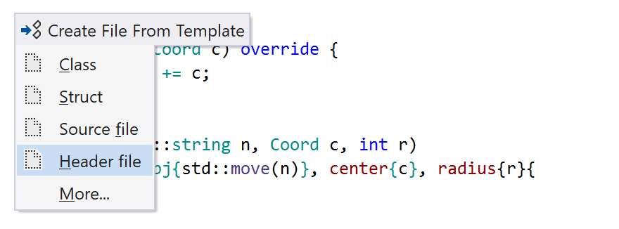 JetBrains Rider C++: File Templates JetBrains Rider C++: File Templates