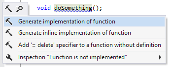 Generating implementation for a function Generating implementation for a function