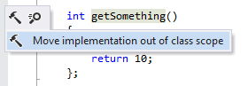 Moving implementation out of class scope to the source file Moving implementation out of class scope to the source file