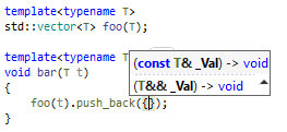 JetBrains Rider C++: Parameter information with dependent code JetBrains Rider C++: Parameter information with dependent code