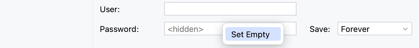 the Set Empty context menu action the Set Empty context menu action