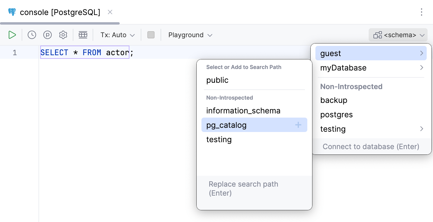 Control the search path for PostgreSQL and Redshift Control the search path for PostgreSQL and Redshift
