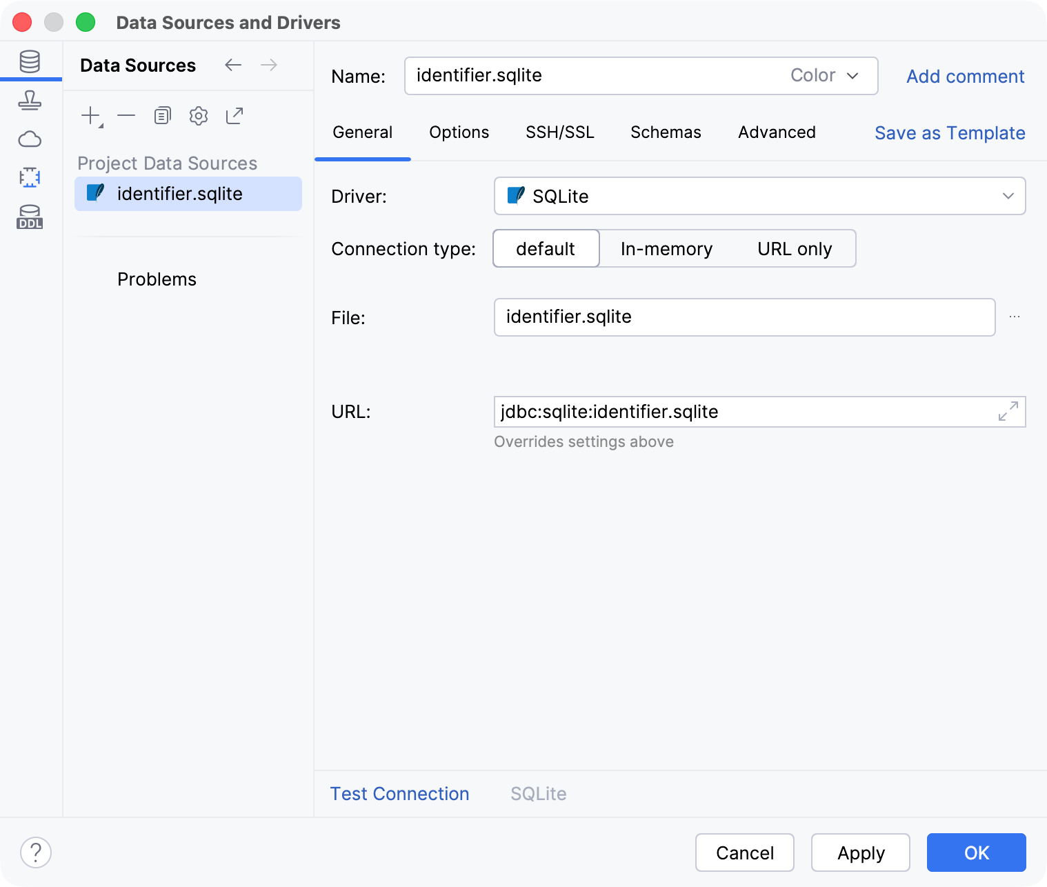 The new data source settings