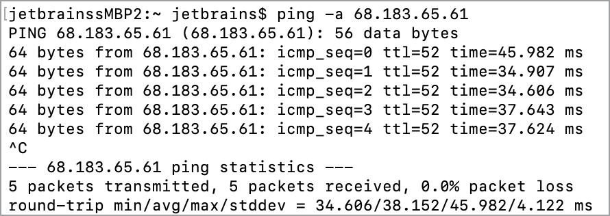 Test connection with the ping command Test connection with the ping command