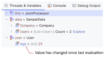 JetBrains Rider: updated variable highlighted in the Debug window JetBrains Rider: updated variable highlighted in the Debug window