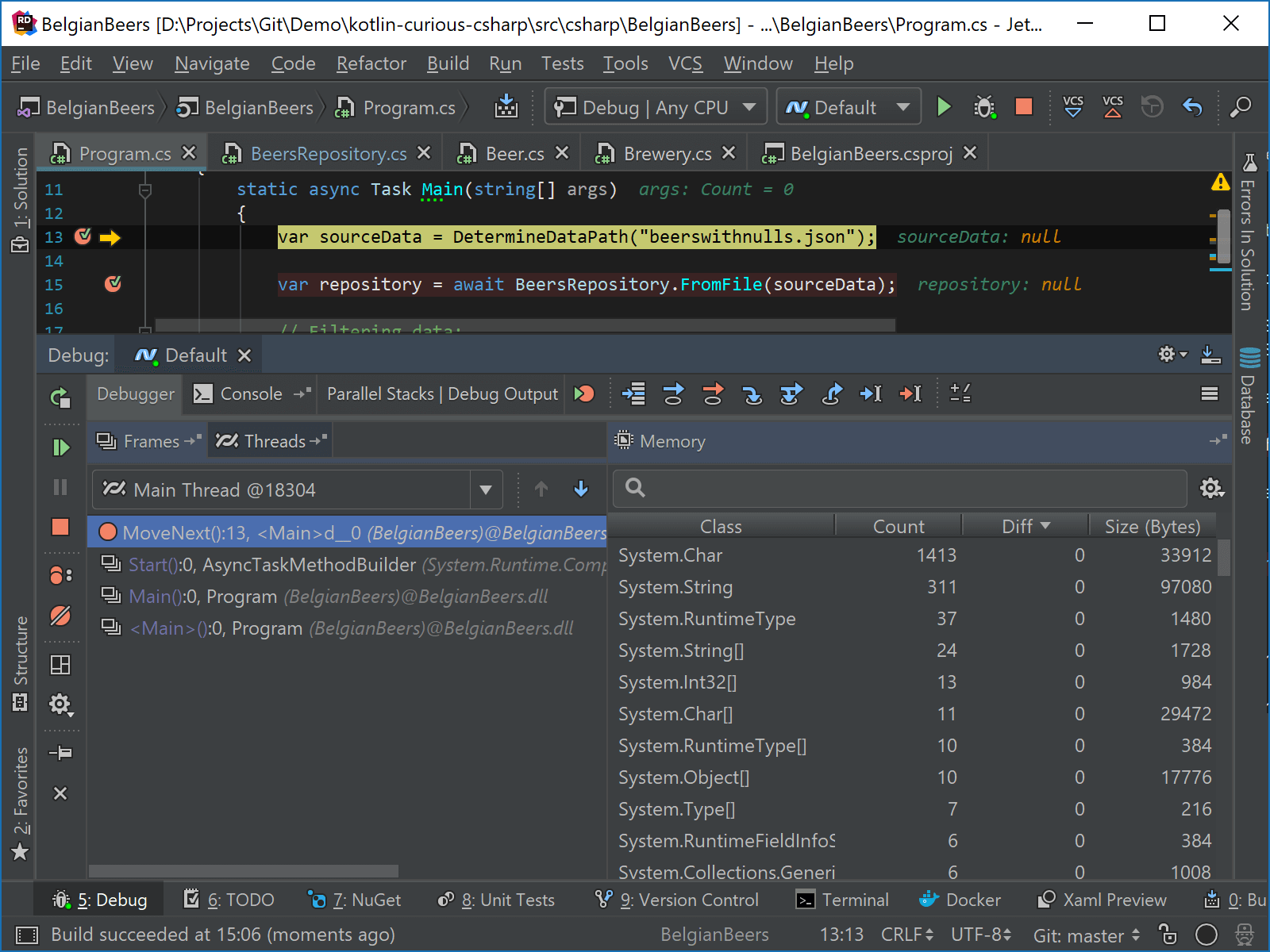 JetBrains&nbsp;Rider: difference in object count between breakpoints