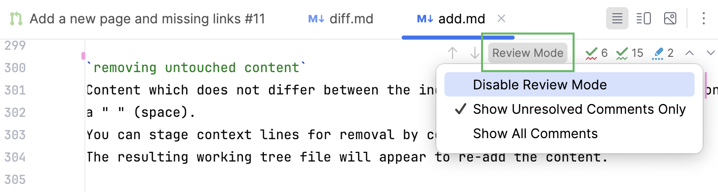 Popup with options
