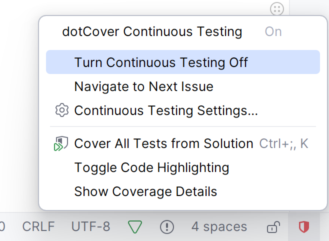 dotCover status icon dotCover status icon