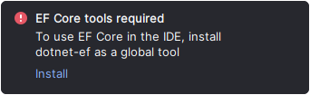JetBrains Rider: Install dotnet ef JetBrains Rider: Install dotnet ef