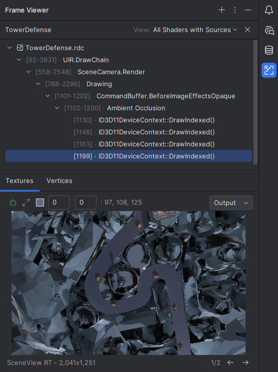 JetBrains Rider: Frame Viewer Tool interface JetBrains Rider: Frame Viewer Tool interface