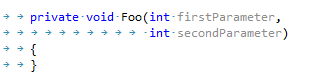 Mix tabs and spaces for optimal fill Mix tabs and spaces for optimal fill