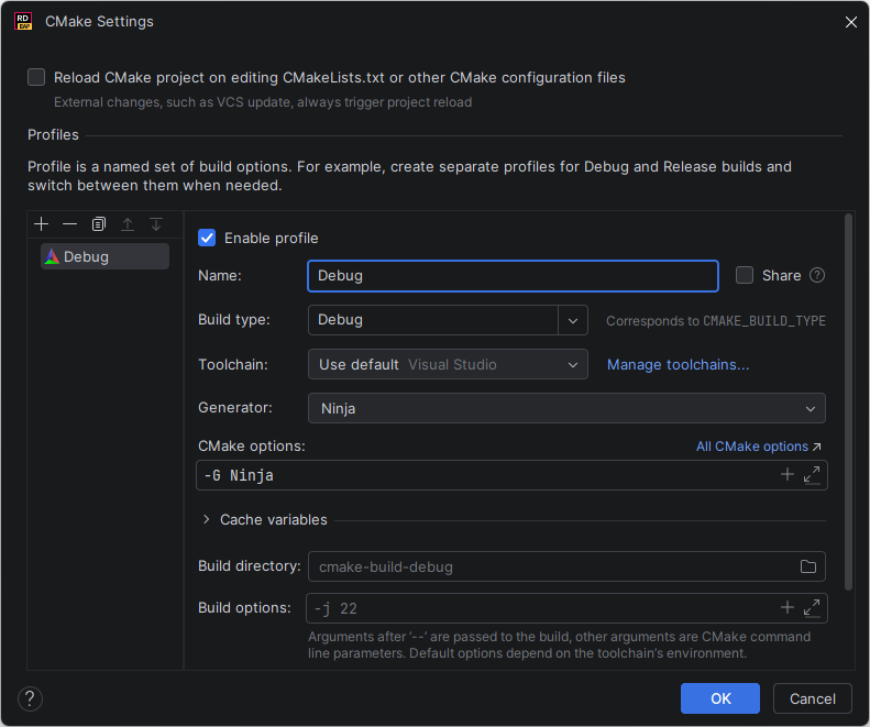 CMake Application configuration CMake Application configuration