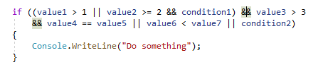 JetBrains Rider: Highlighting of matching logical operators JetBrains Rider: Highlighting of matching logical operators