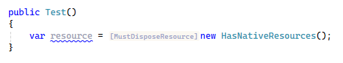 JetBrains Rider Inlay hints: MustDisposeResourceAttribute JetBrains Rider Inlay hints: MustDisposeResourceAttribute