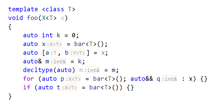 JetBrains Rider C++:依赖代码的类型名称提示 JetBrains Rider C++:依赖代码的类型名称提示