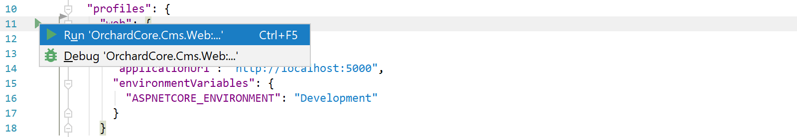 JetBrains&nbsp;Rider: Running a launch profile from launchSettings.json file