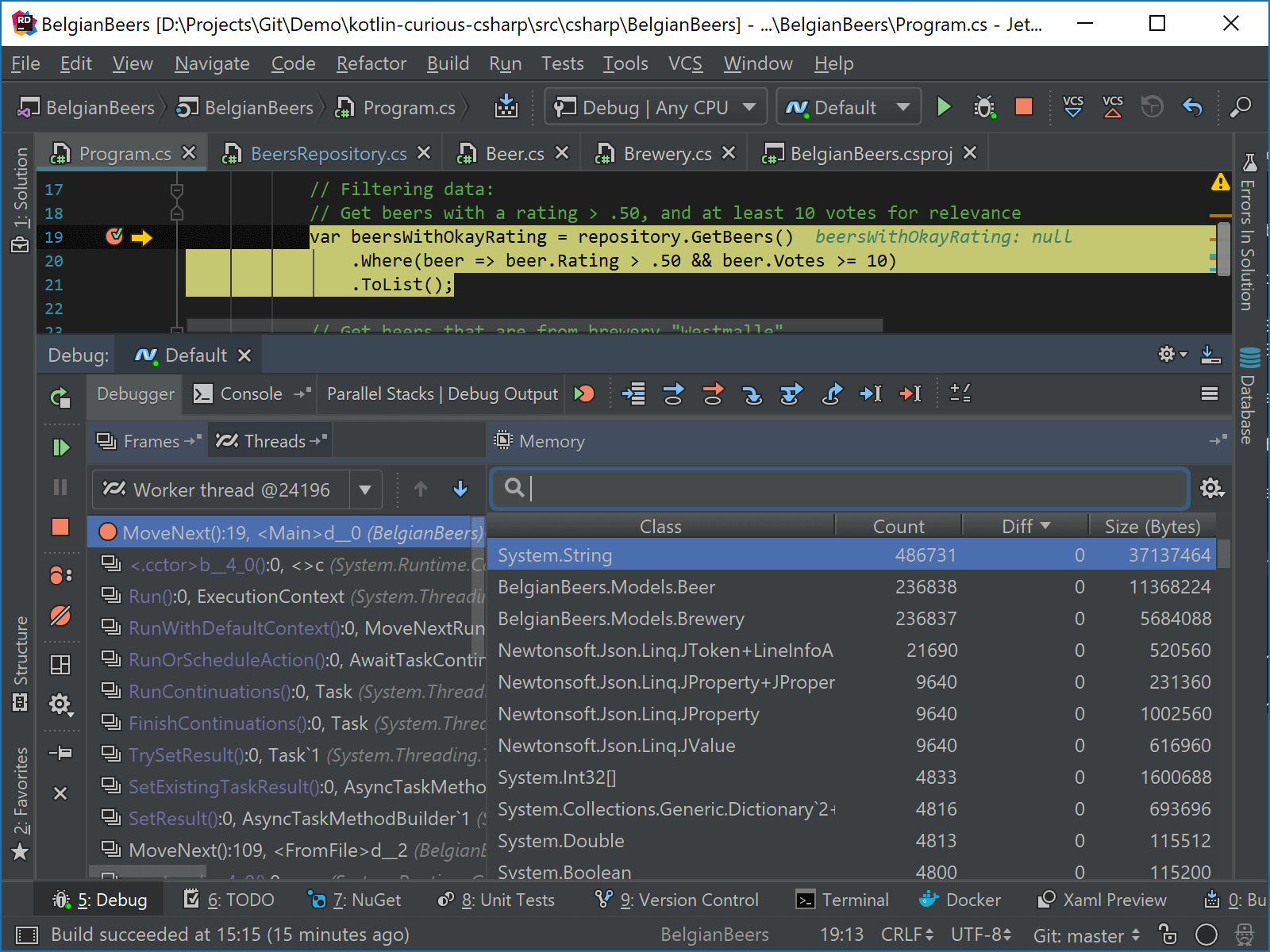 JetBrains&nbsp;Rider: List object instances in memory view