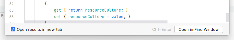 JetBrains Rider: Open results in new tab JetBrains Rider: Open results in new tab
