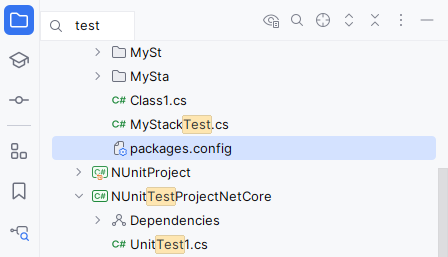JetBrains&nbsp;Rider: Speed search in the Explorer window