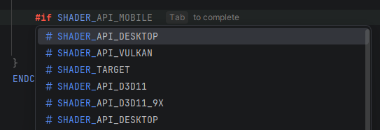 JetBrains Rider: Completion of SHADER define symbols JetBrains Rider: Completion of SHADER define symbols