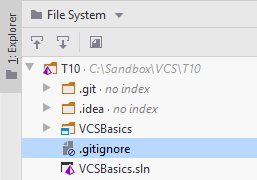 JetBrains Rider: .gitignore in the project root JetBrains Rider: .gitignore in the project root