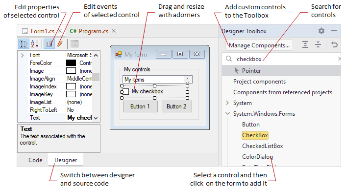 JetBrains&nbsp;Rider: Windows Forms designer