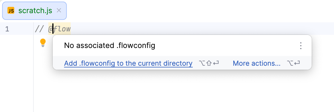 Tooltip: Add .flowconfig to the current folder